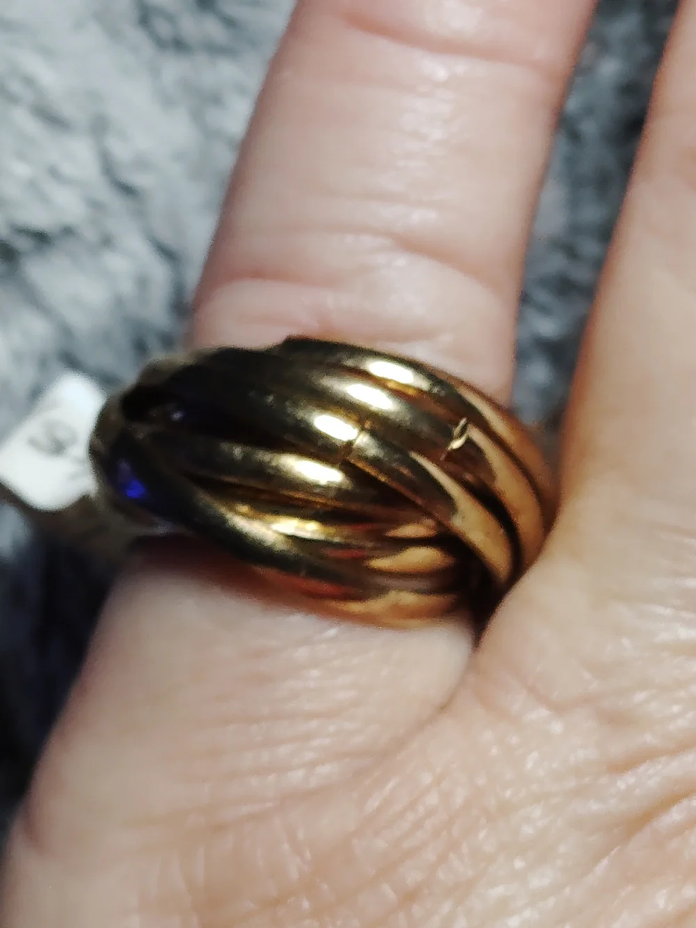 Polished Puzzle Ring, Gold-Tone Twisted Multi-Band. Size 7